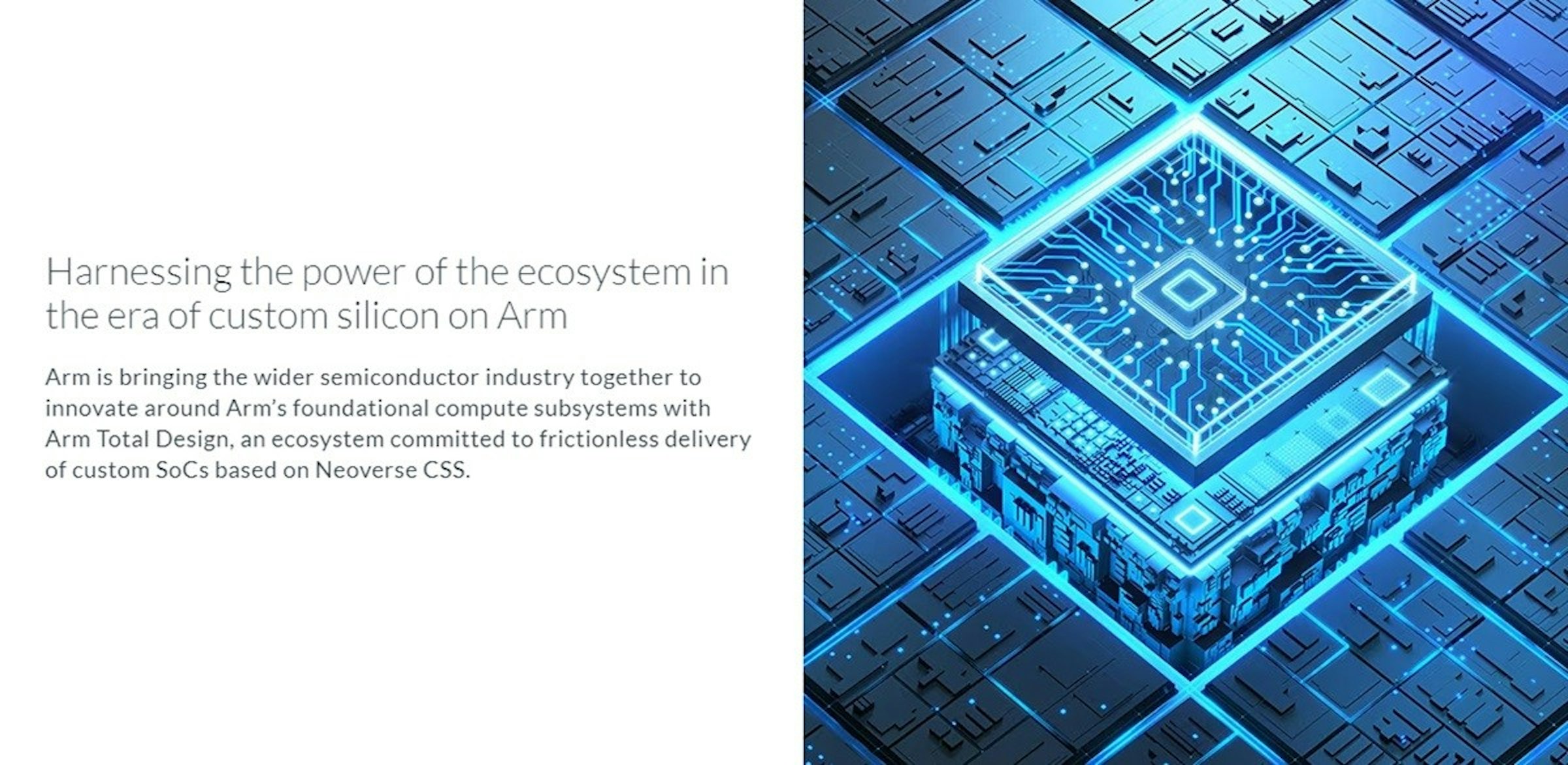 照片中提到了Harnessing the power of the ecosystem in、the era of custom silicon on Arm、Arm is bringing the wider semiconductor industry together to，跟茵寶有關，包含了設計、設計、計算機架構、電腦、算法