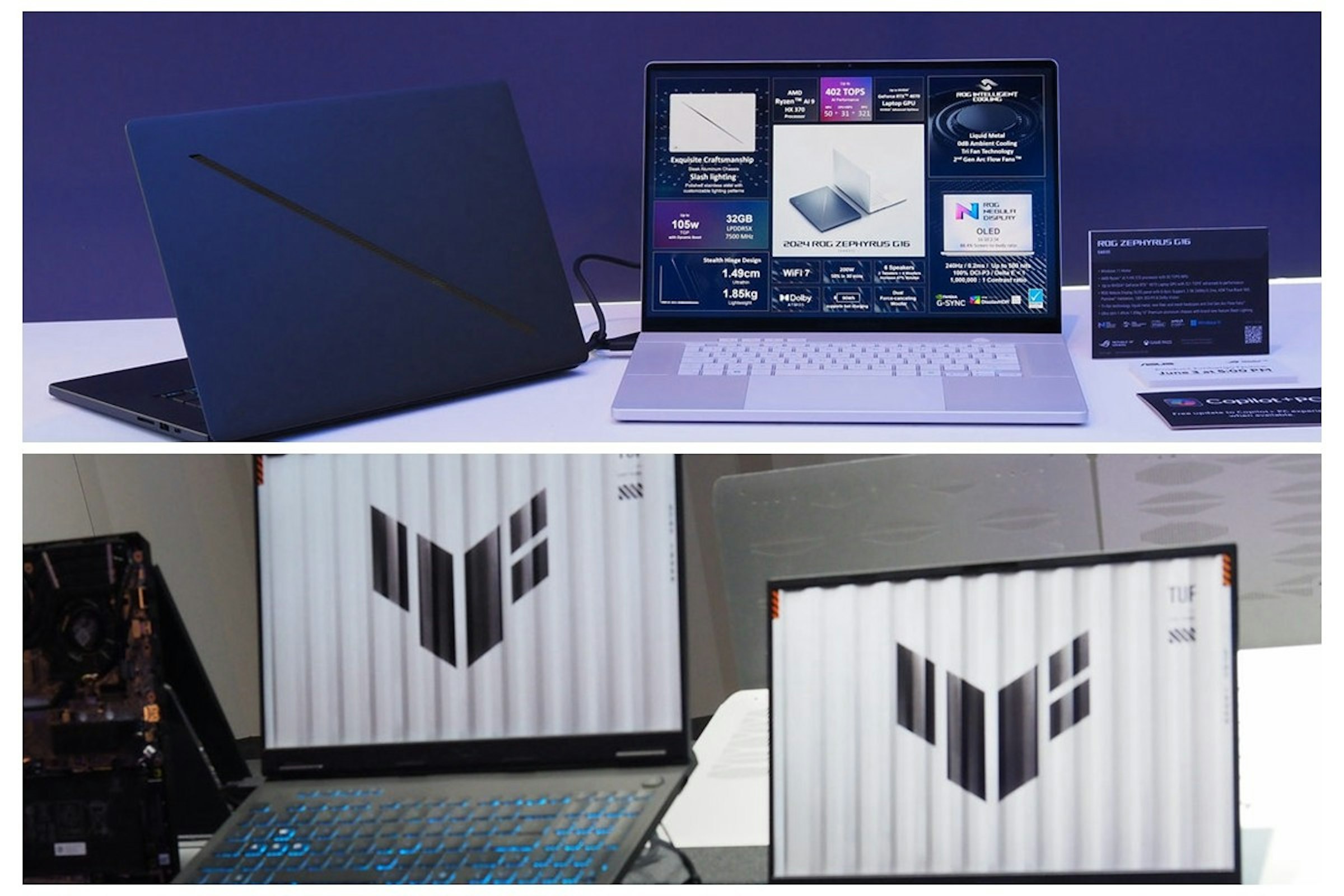 照片中提到了ALM、Exquisite Craftsmanship、Slash lighting，包含了LED背光液晶顯示器、電腦硬件、個人電腦、電腦顯示器、電腦