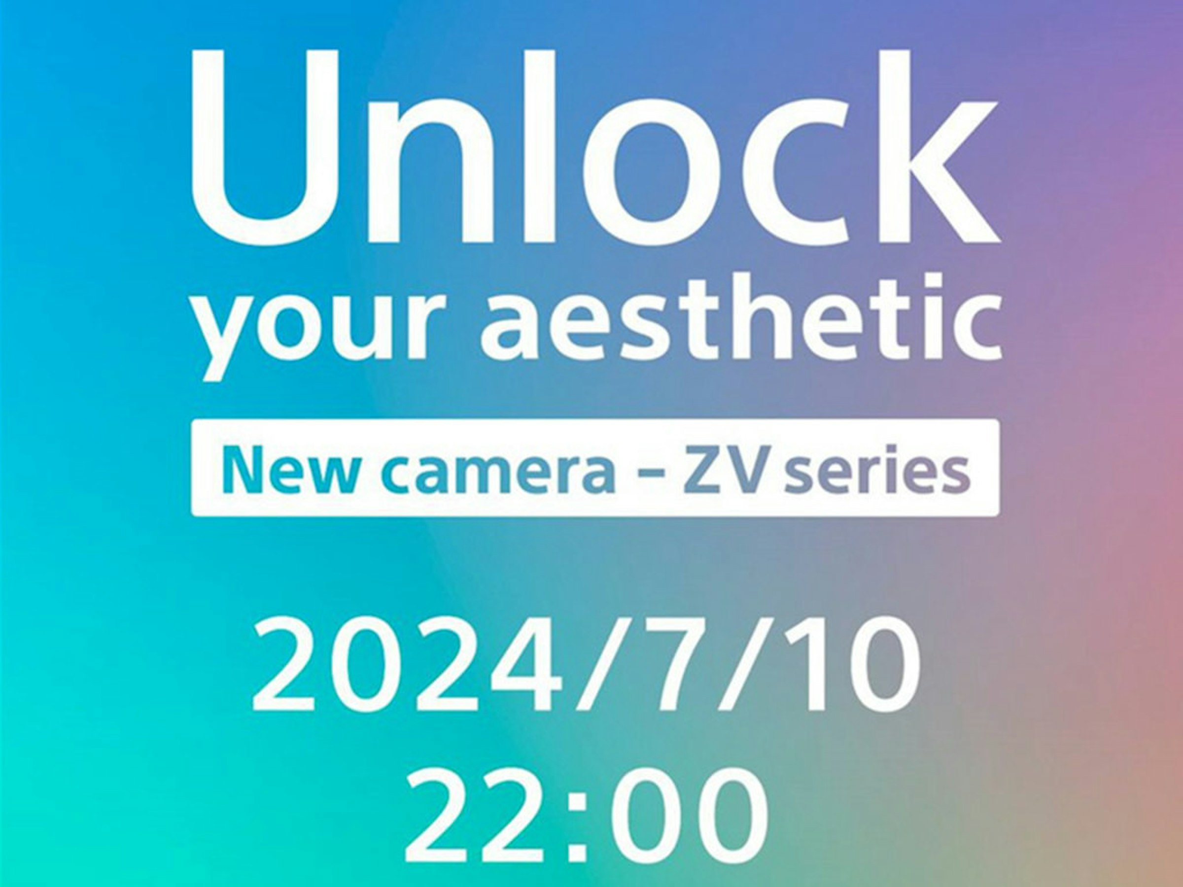 照片中提到了Unlock、your aesthetic、New camera - ZV series，包含了平面設計、文本、儀表