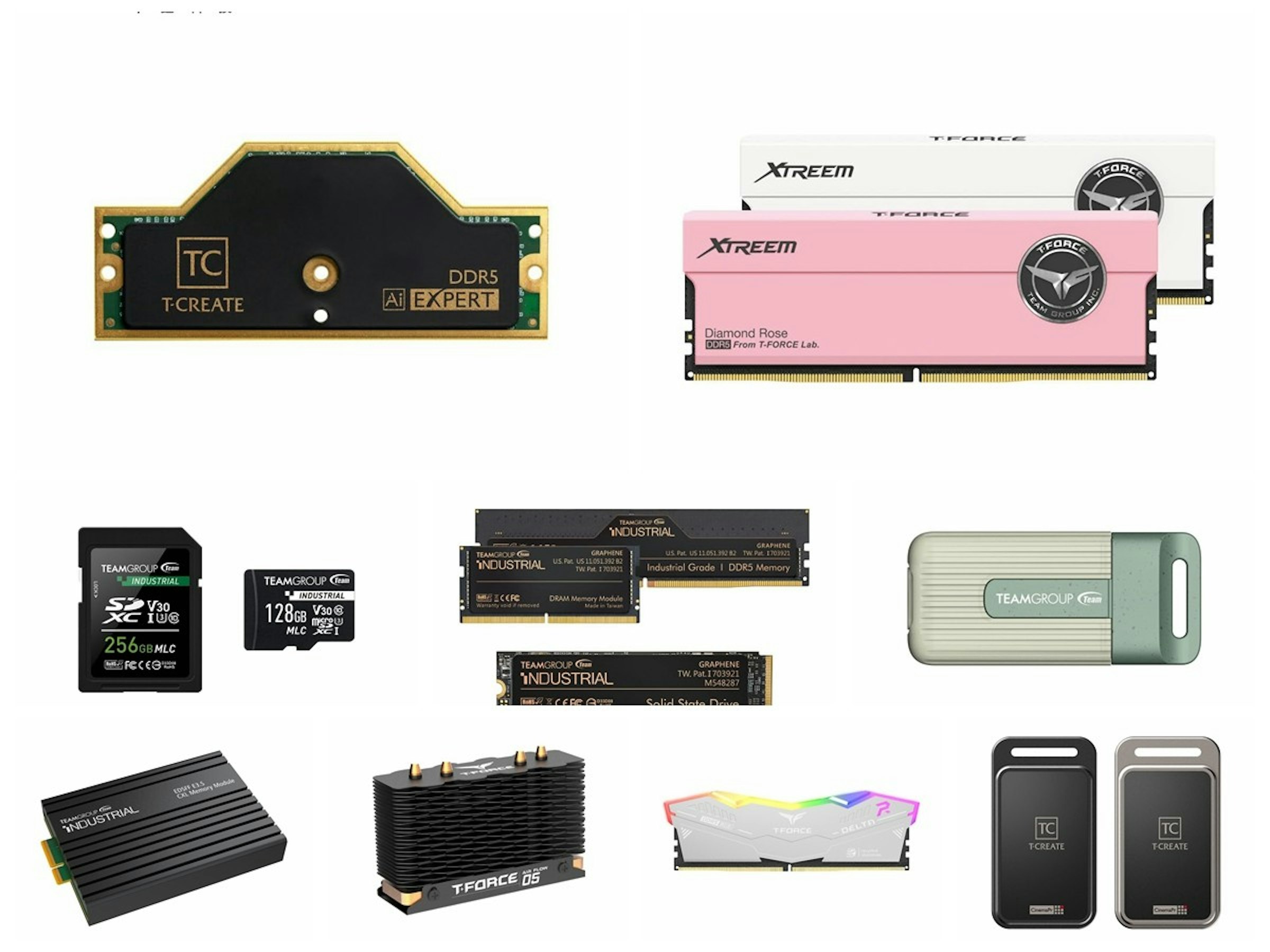 照片中提到了TC、DDR5、T-CREATE，跟團隊組、團隊組有關，包含了小工具、小工具、文本、儀表