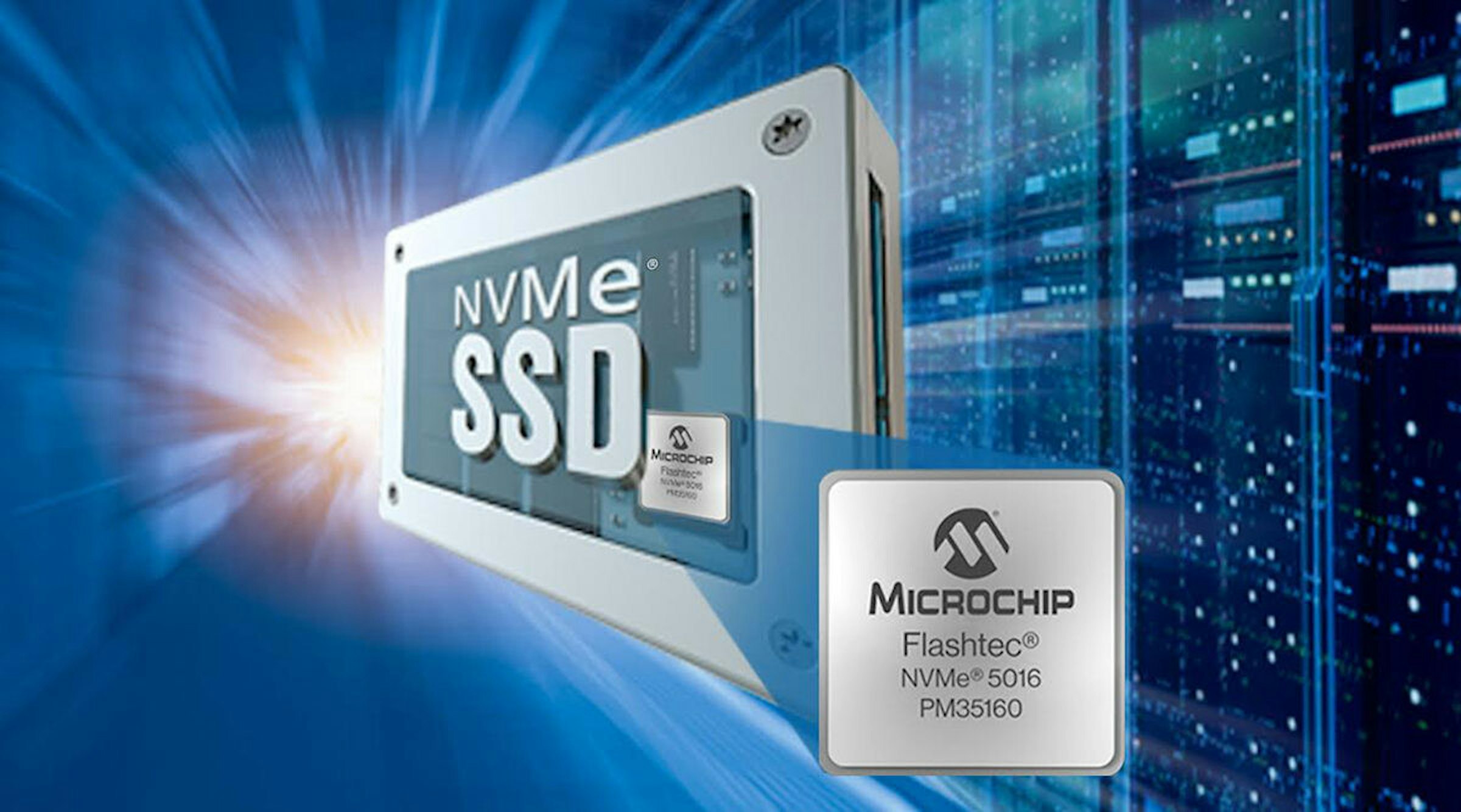 照片中提到了NVMe、SSD、MICROCHIP，跟微芯科技、微芯科技有關，包含了操作系統、集成電路、固態硬盤、NVM Express、PCI Express