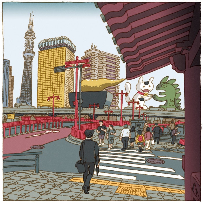 是用 100 張插畫來展現日本東京的美這篇文章的首圖
