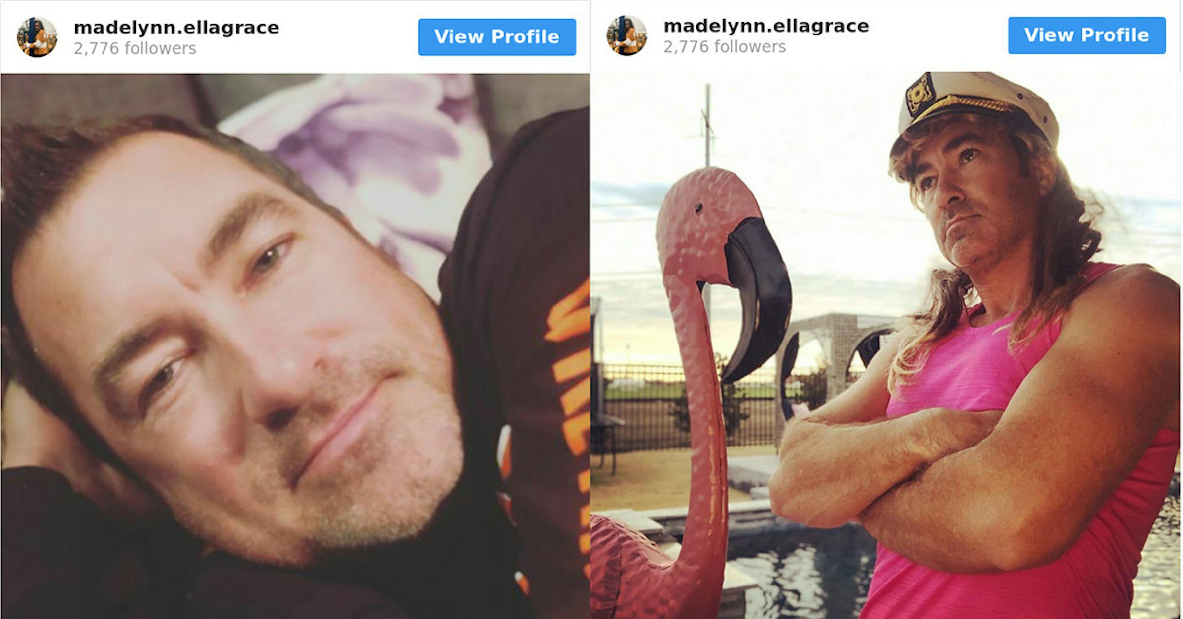 照片中提到了madelynn.ellagrace、2,776 followers、madelynn.ellagrace，包含了自拍、女兒、自拍、父親、攝影