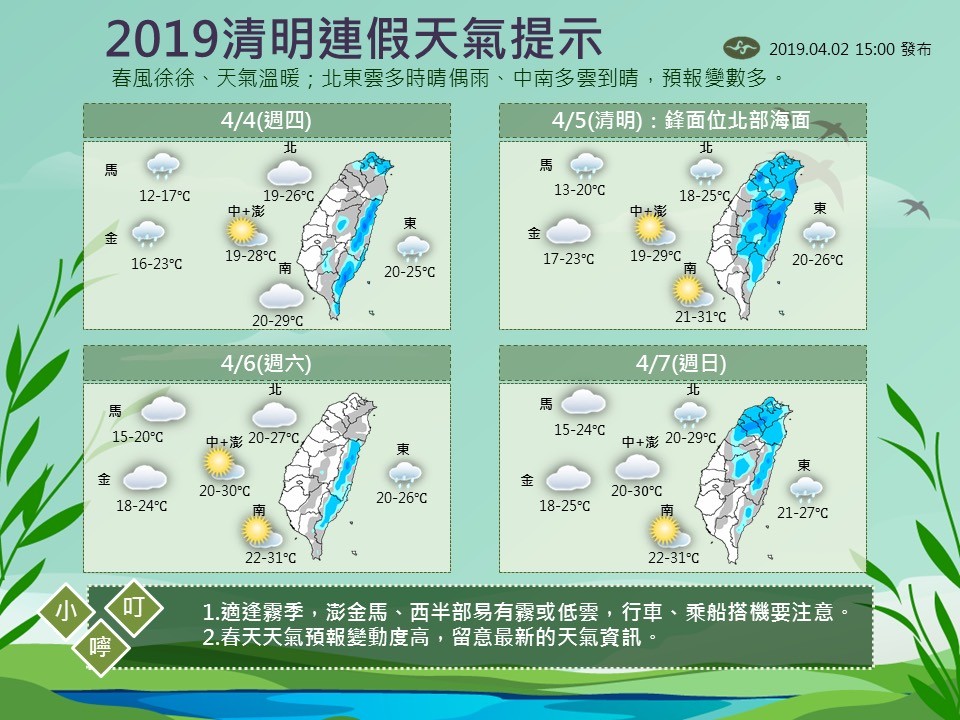 清明連假請注意 天氣 郵局和垃圾車的資訊在這裡 清明節 癮科技cool3c