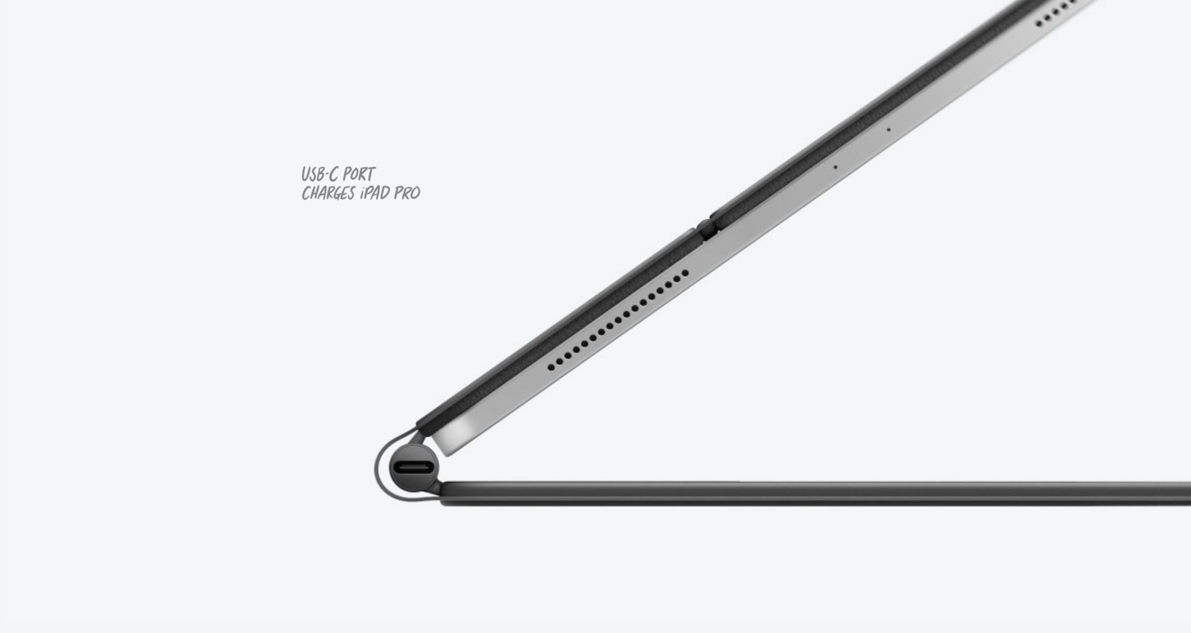 照片中提到了USB-C PORT、CHARGES IPAD PRO，跟梅賽德斯·奔馳有關，包含了硬件、產品設計、角度、線、自行車
