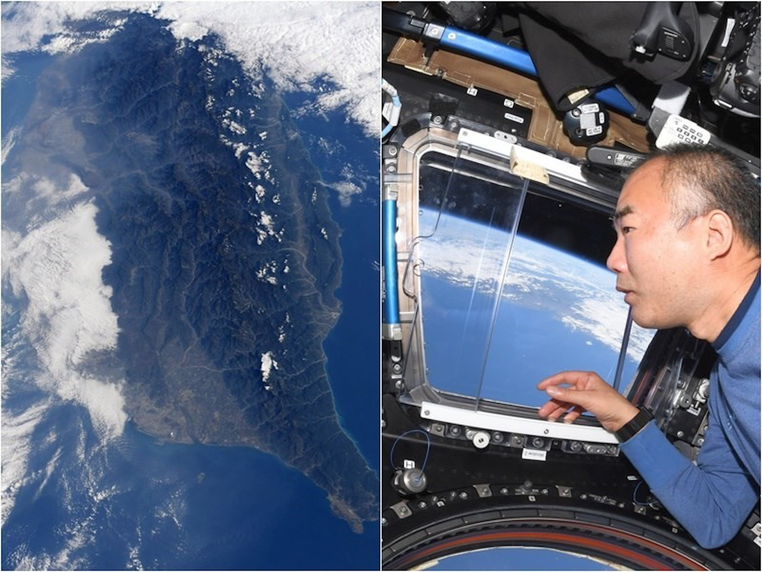 照片中包含了野口信一、國際空間站、宇航員、空間站、外太空