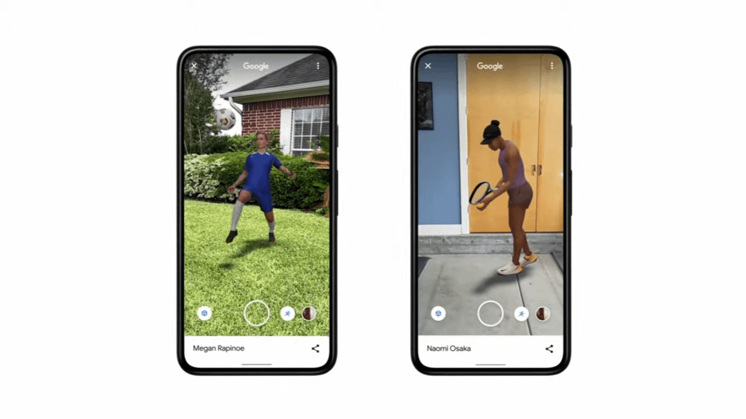 照片中提到了Google、Google、Megan Rapinoe，包含了手機、移動電話、手機、蜂窩網絡、電話