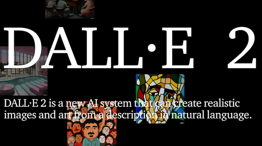 照片中提到了DALL-E 2、DALL-E 2 is a new Al system that can create realistic、images and art from a description in natural language.，跟波爾表公司有關，包含了dall e 2 訪問、薩爾瓦多·達利、DALL-E、DALL-E 迷你、人工智能藝術