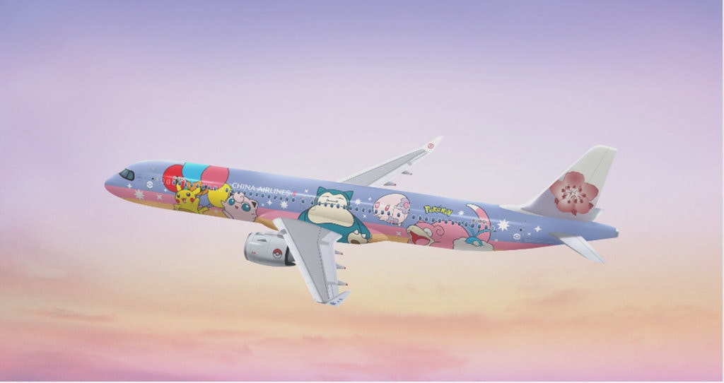 照片中提到了PUKERY、14000，跟中華航空有關，包含了中華航空寶可夢、飛機、飛機、神奇寶貝