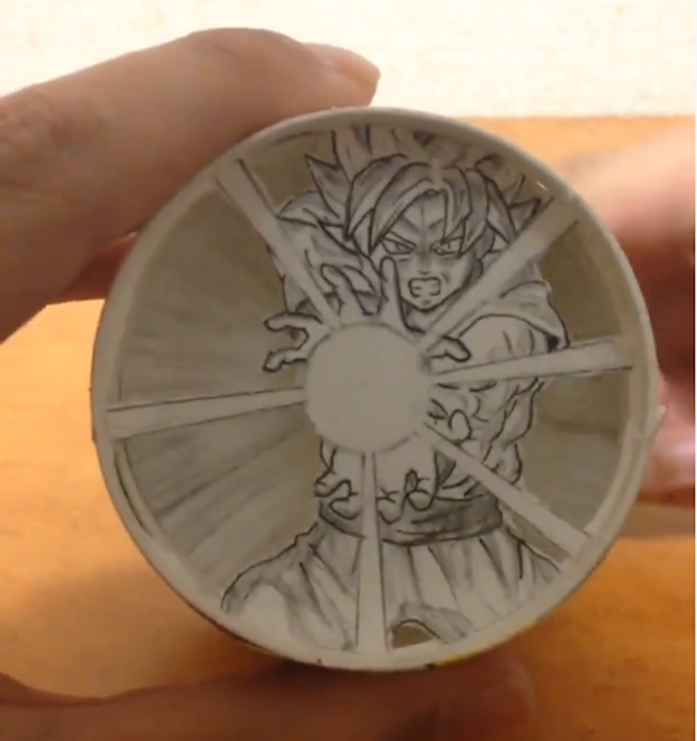 Paper, Frieza, Goku, Paper cup, Dragon Ball, Manga, Comics, Drawing, Beaker, Cup, 紙 コップ アート ドラゴンボール, carving, circle, ceramic
