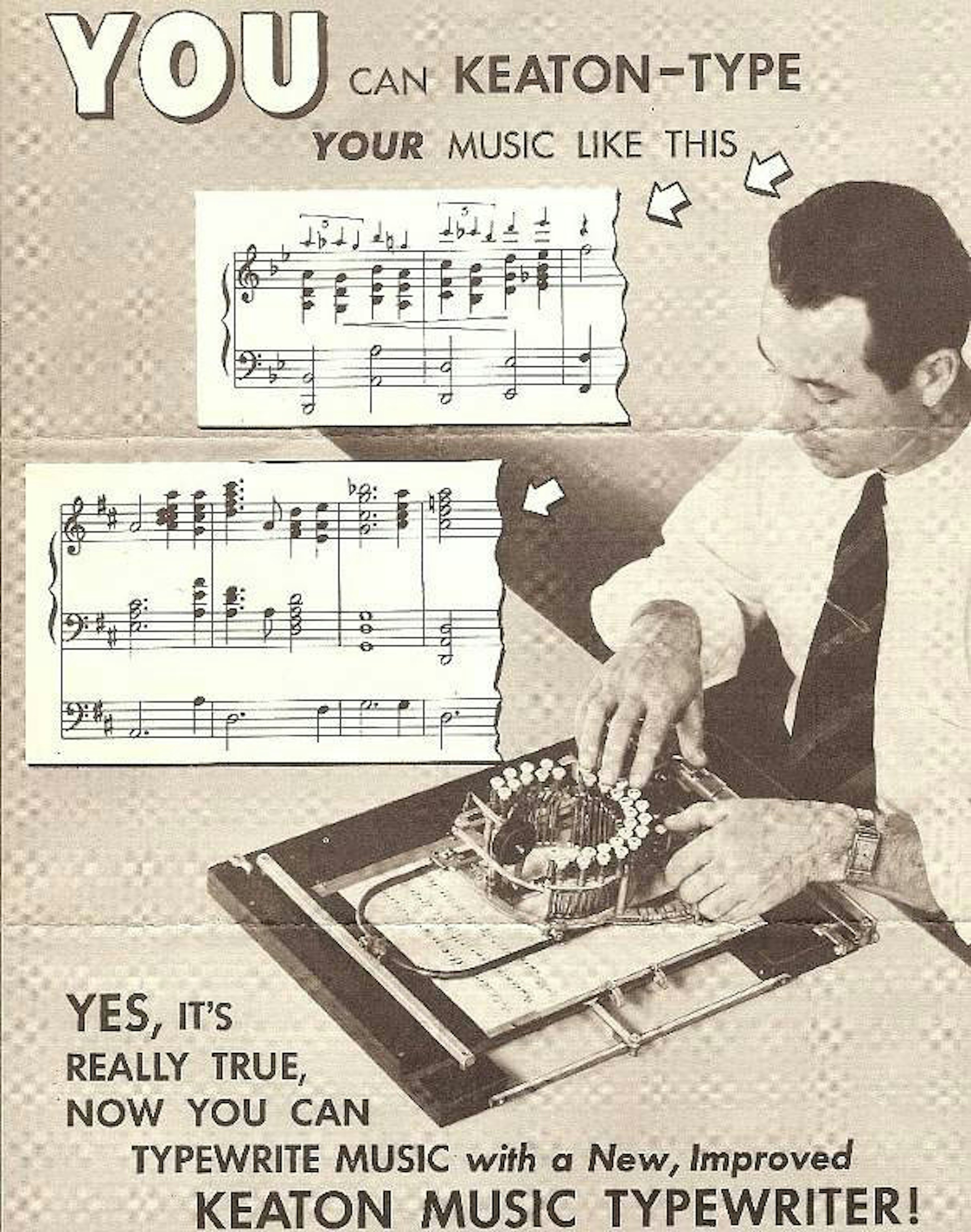 Typewriter, Music, Sibelius, , Musical Instruments, Sheet Music, Musical theatre, Musical notation, Invention, Finale, keaton music typewriter