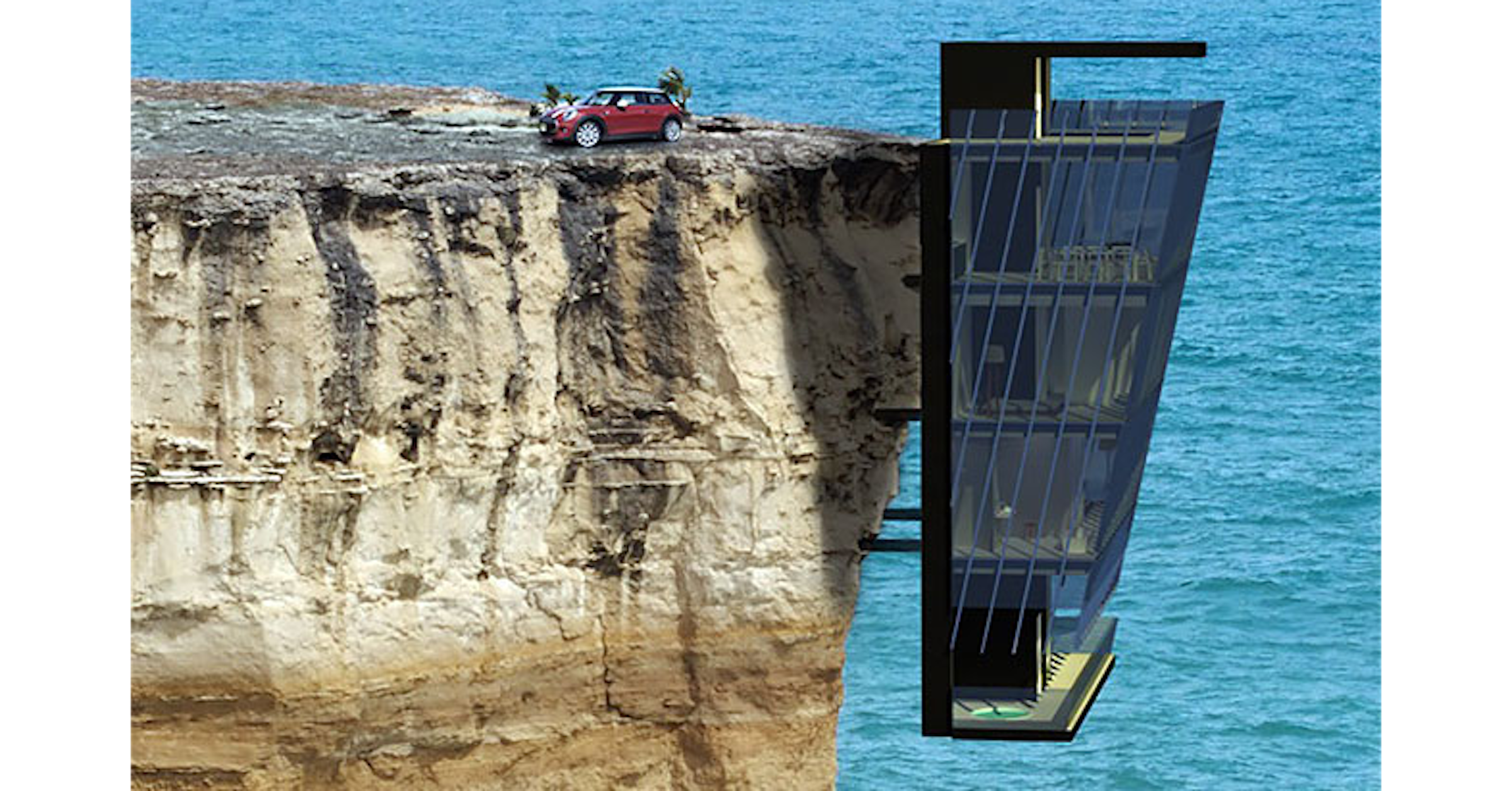 Cliff House, House, Architecture, Design, George Sturges House, Building, Architect, Cliff, Modern architecture, Architectural firm, house perched on a cliff, Cliff, Water, Sea, Rock, Coastal and oceanic landforms, Terrain, Klippe, Coast, Formation, Vehicle