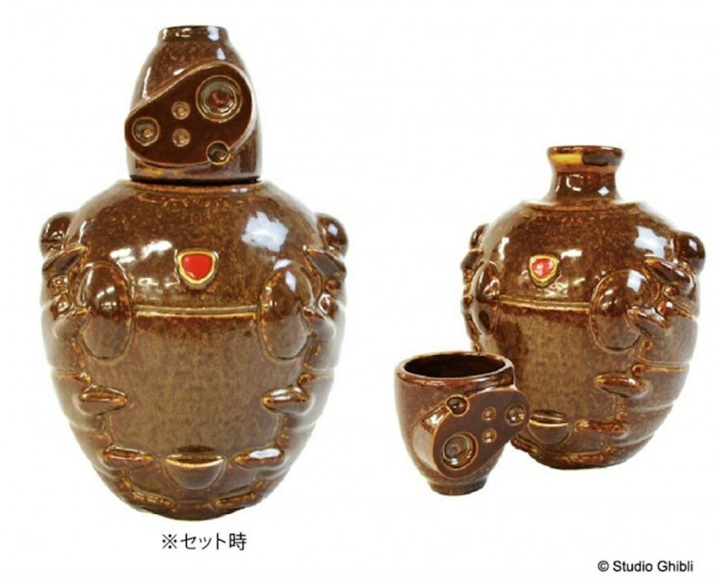 Studio Ghibli, , Robot Soldier (Resurrection Rescue), Japan, Pazu, , Skyscrapers of the Future, Culture of Japan, Ukiyo-e, Tokkuri, Castle in the Sky, earthenware, Pottery, Vase, Artifact, Urn, Ceramic, Antique, Serveware, Tableware