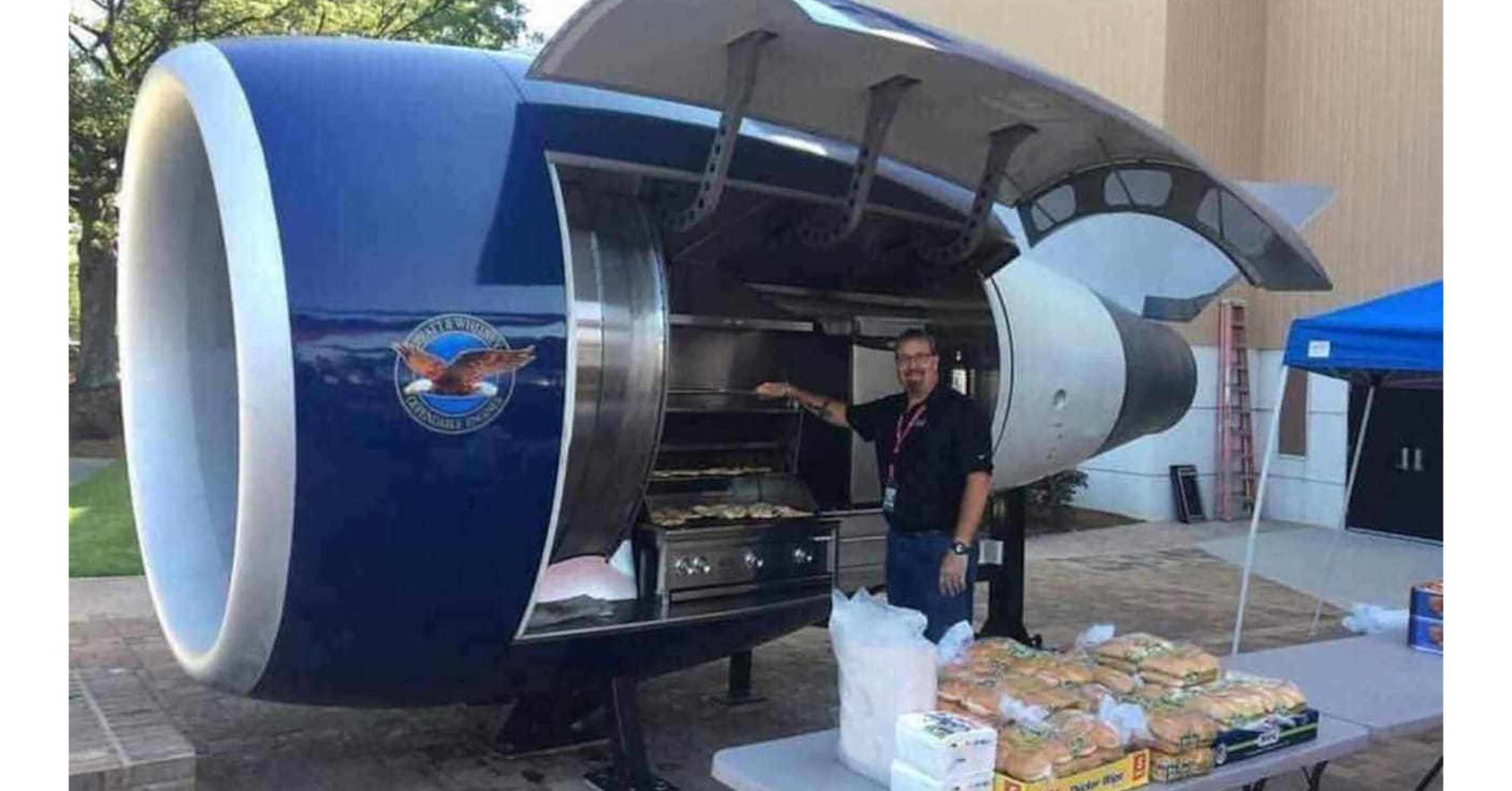 Barbecue, Grilling, Jet engine, Barbecue grill, Engine, Aircraft, Airplane, Barbecue chicken, Turbine, Aviation, jet engine bbq, Food, Cuisine