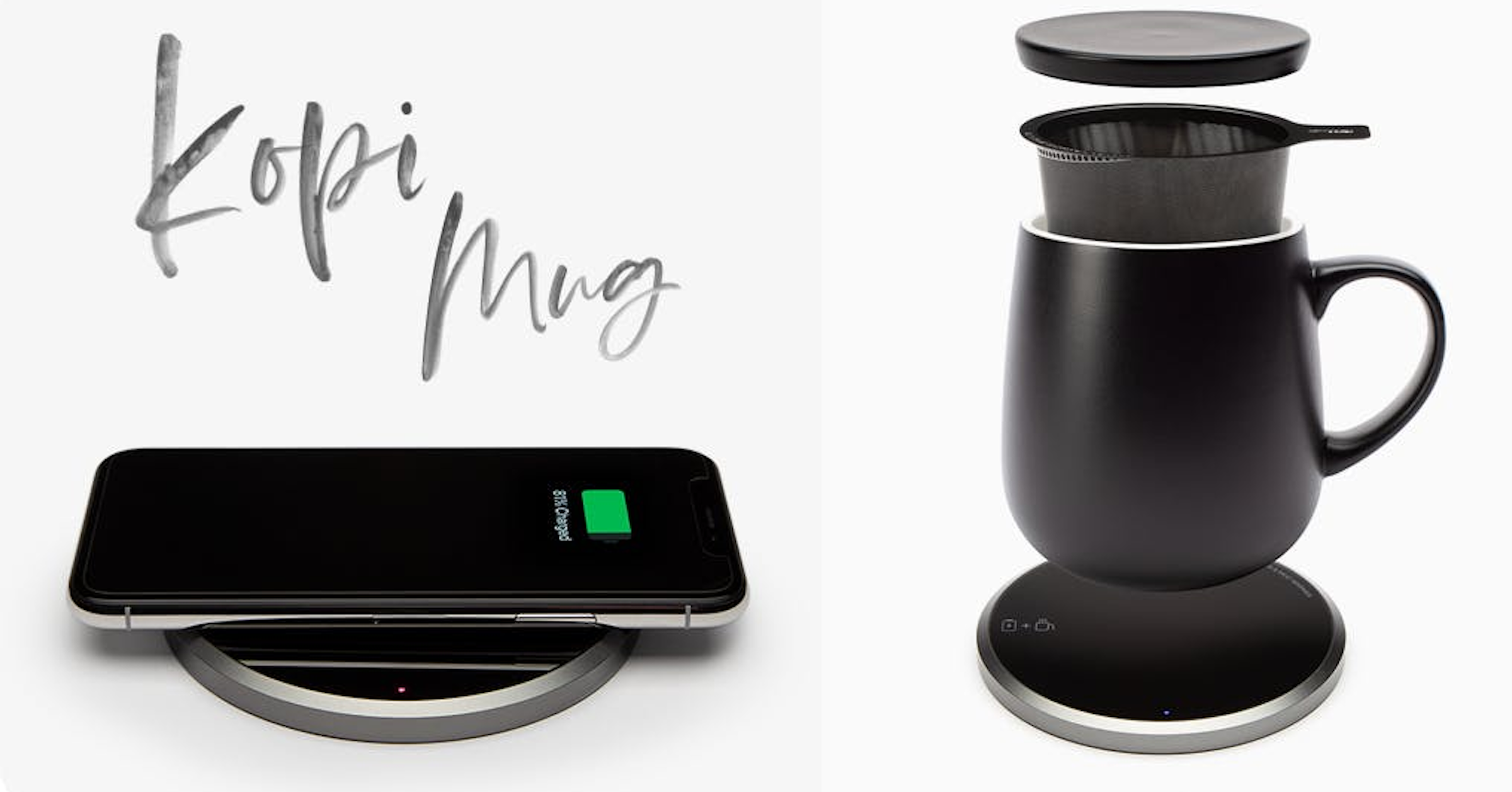 Coffee, Mug, Coffee cup, Battery charger, Kettle, Tea, Sta, Inductive charging, Cup, Drink, kettle, Product, Small appliance, Home appliance, Technology, Electronic device, Gadget, Output device, Kettle, Drinkware