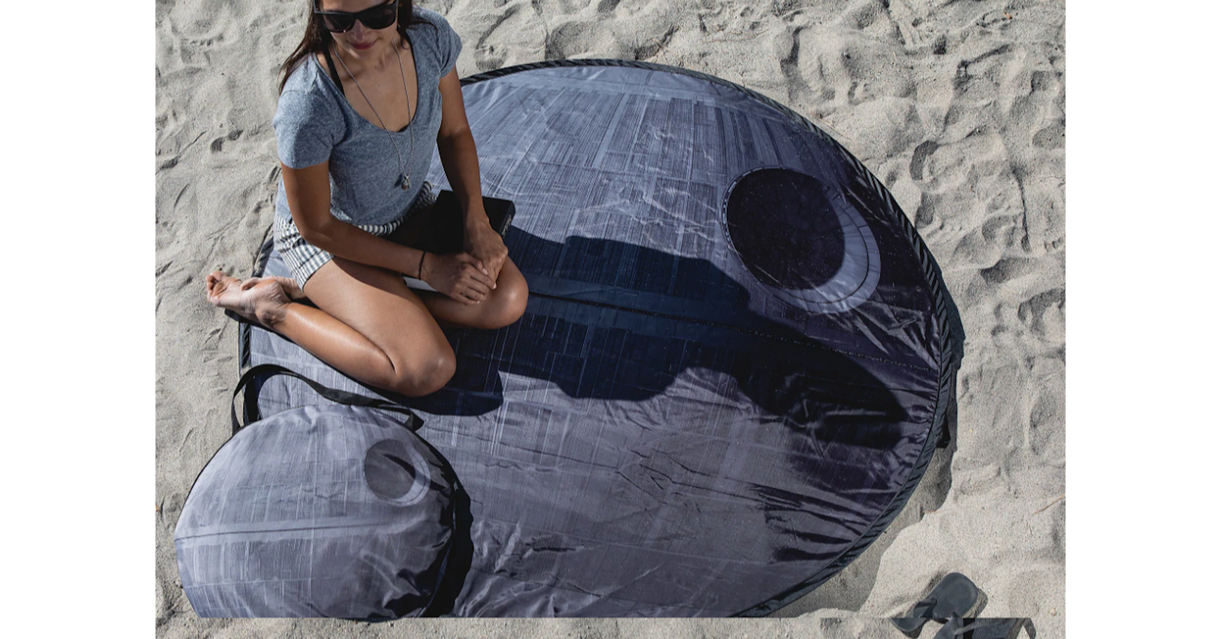 Star Wars, Star Wars Day, Picnic Time, Death Star, R2-D2, , Picnic Table Sport, Blanket, , Galactic Standard Credit, , Denim, Headgear, Sitting, Textile, Cap, Jeans, Comfort
