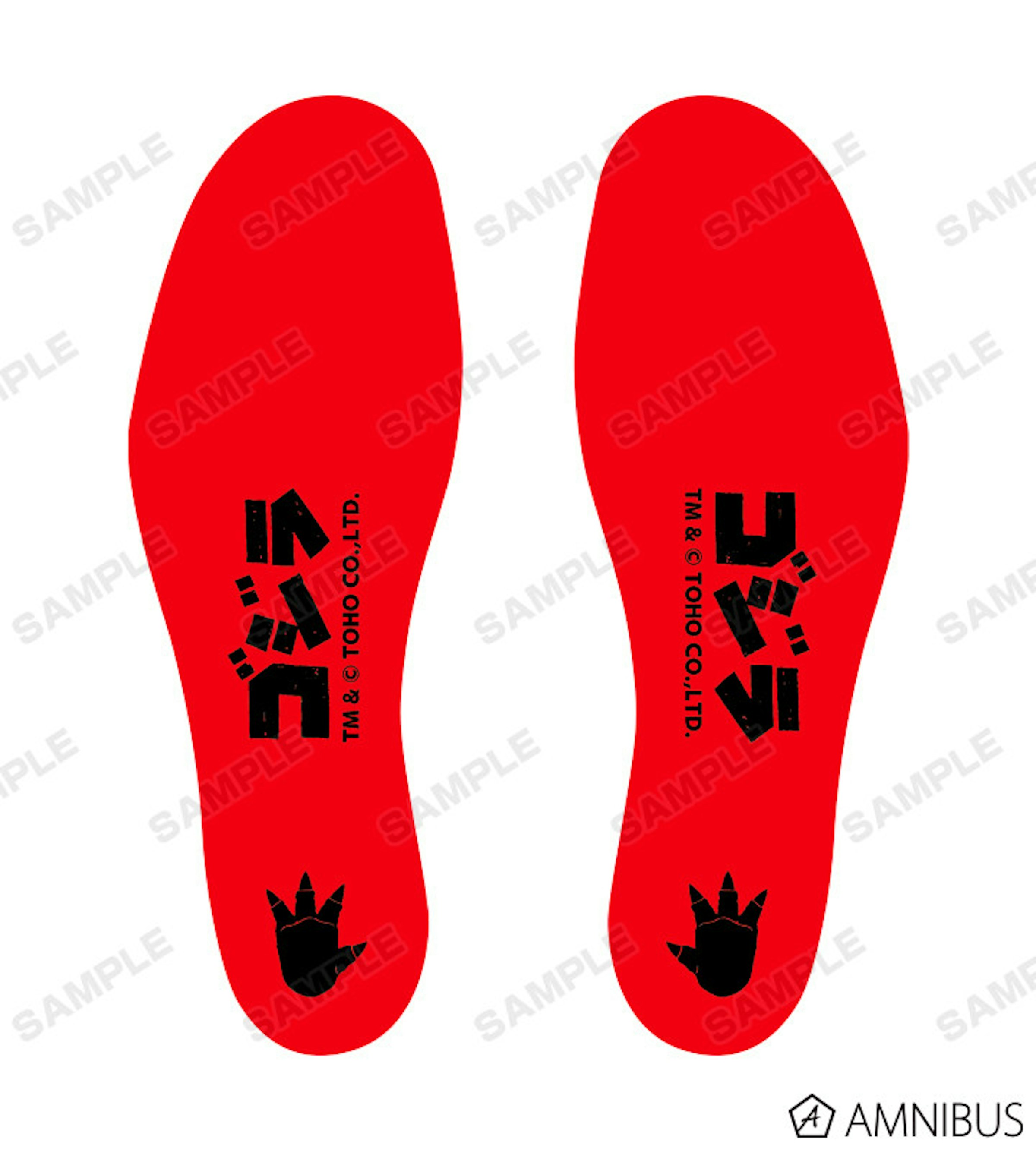 照片中提到了SAMPLE、SAMPLE、SAMPLE，包含了鞋子、哥斯拉、鞋子、哥斯拉、開重