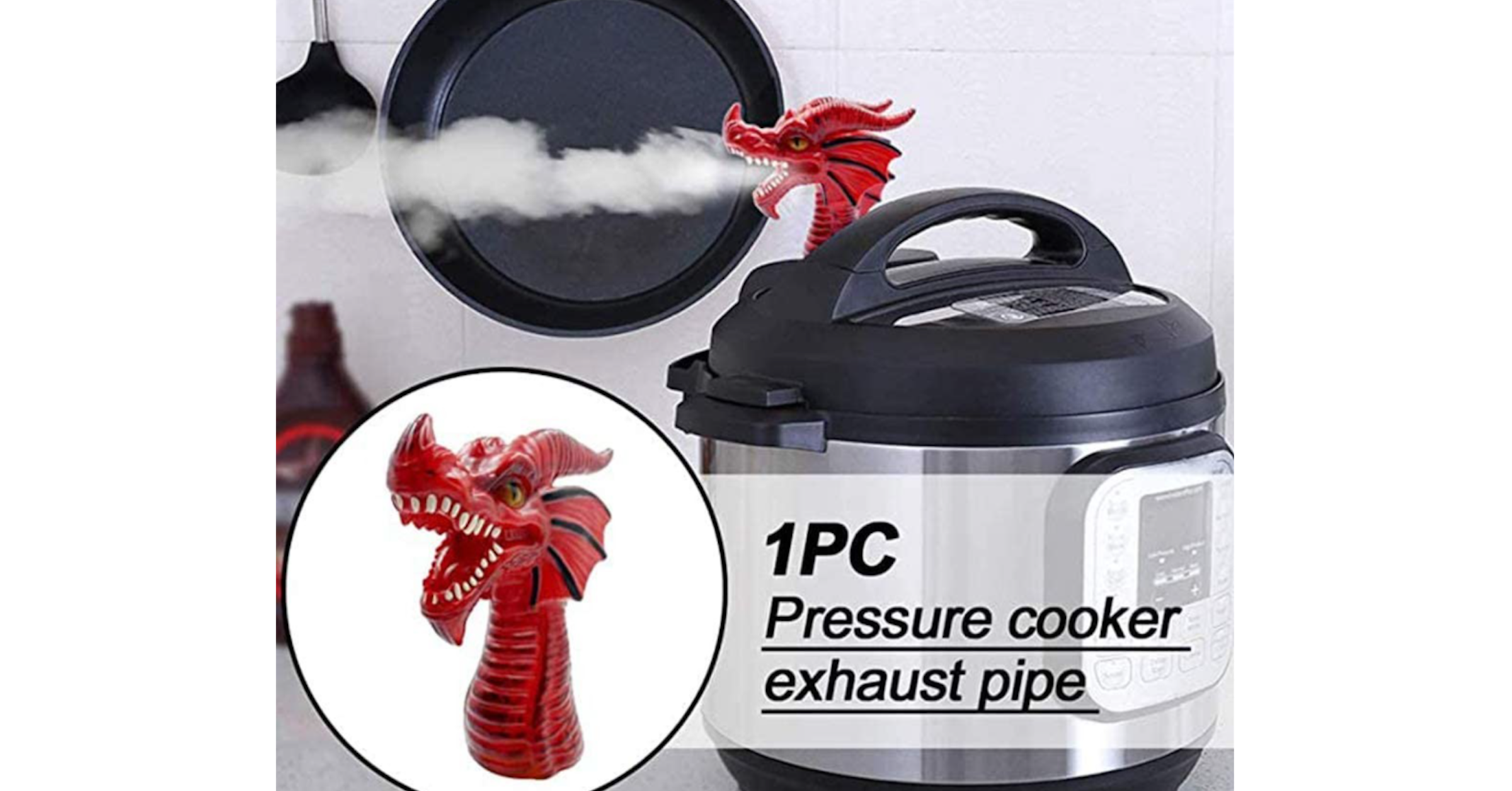 照片中提到了1PC、Pressure cooker、exhaust pipe，包含了高壓鍋蒸汽、壓力烹飪、速溶鍋、慢燉鍋、壓力鍋