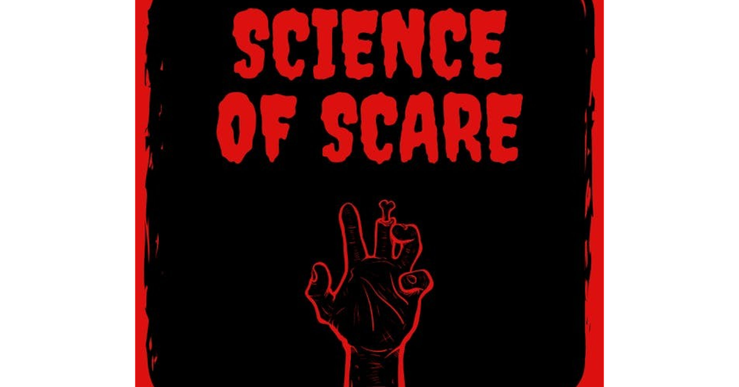 照片中提到了SCIENCE、OF SCARE，跟索格拉普有關，包含了海報、平面設計、海報、字形、字符