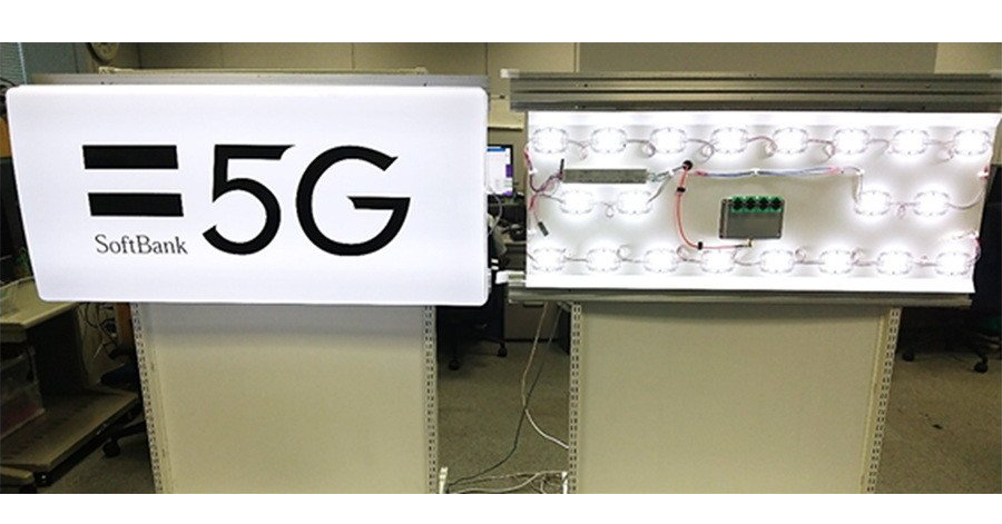 照片中提到了=5G、SoftBank，包含了5G、天線、移動電話、基站、無線電