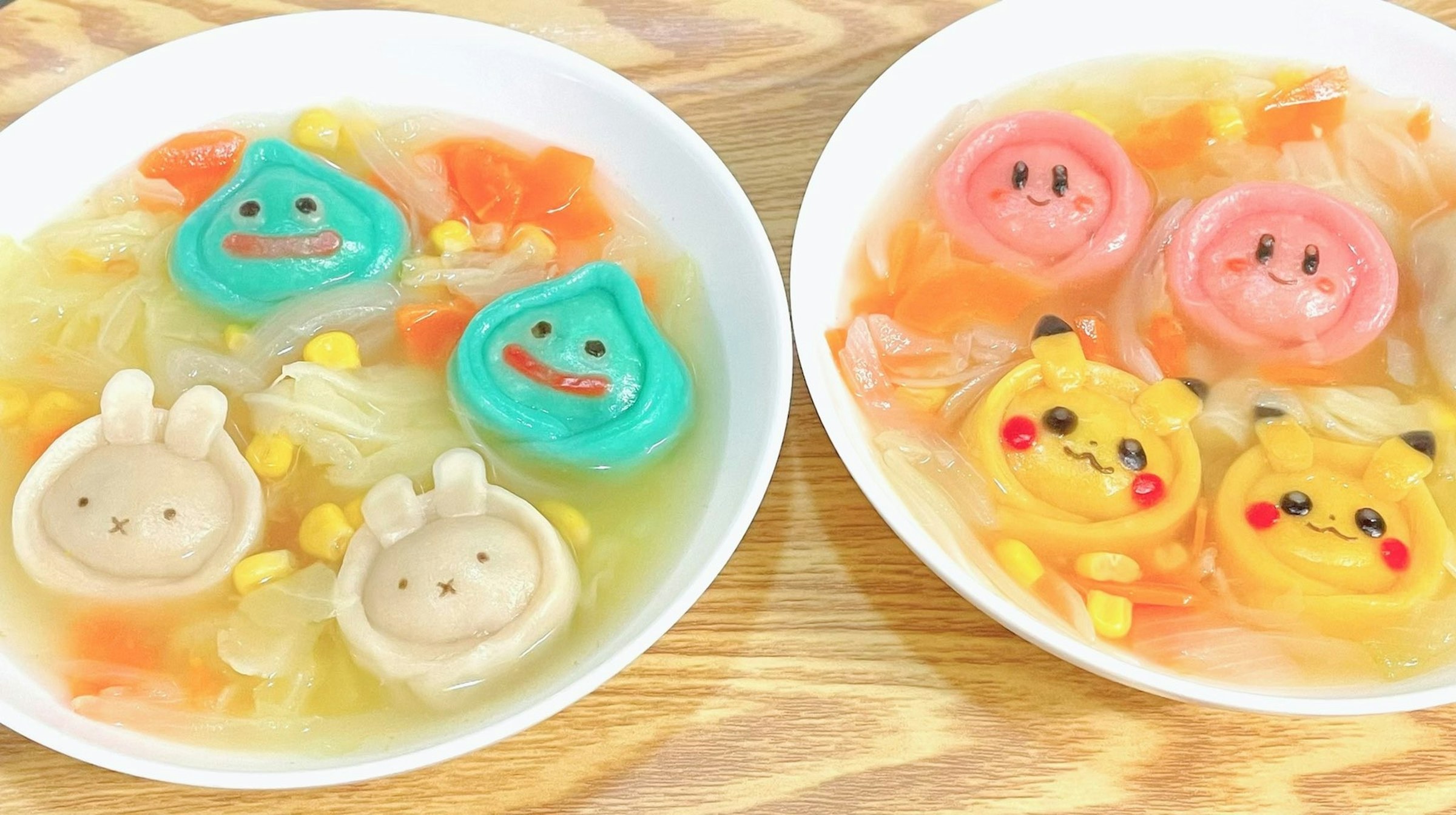 照片中包含了水餃子ピカチュウ、腳子、中國菜、柯比、米菲