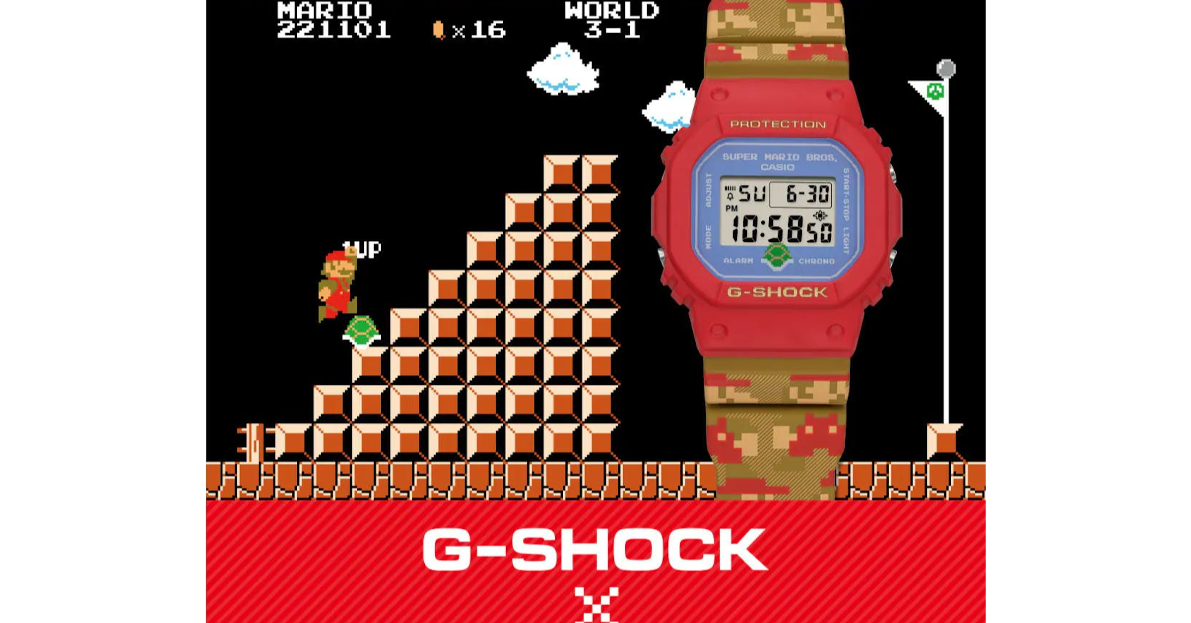 照片中提到了MARIO、221101、D，跟卡西歐有關，包含了超級馬里奧兄弟、超級馬里奧兄弟、馬里奧兄弟。、新超級馬里奧兄弟、超級馬里奧世界