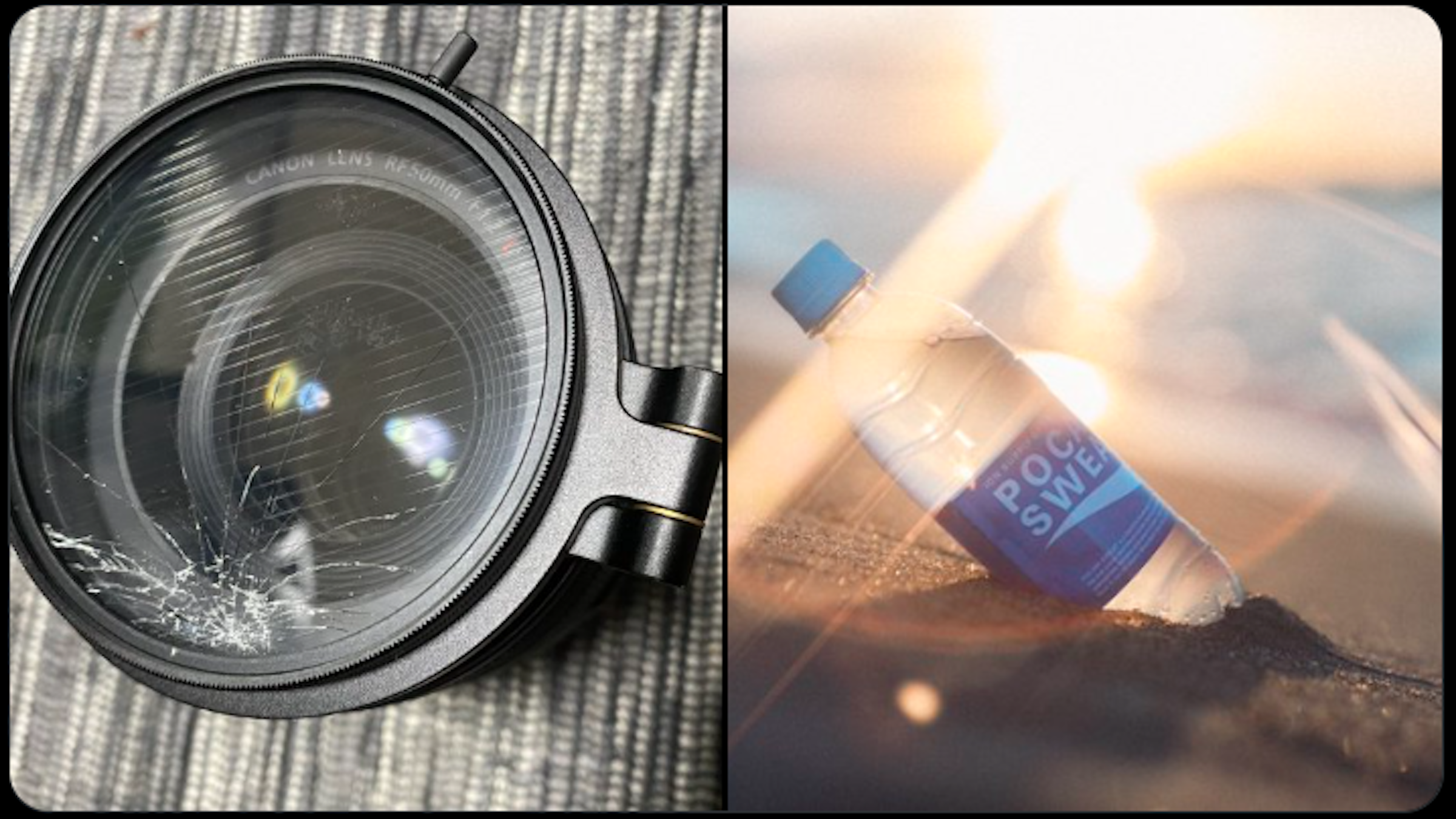 照片中提到了CANON、LENS RESumm、POC，跟寶礦力水特有關，包含了陽光、相機、鏡頭濾鏡、鏡頭、鏡片