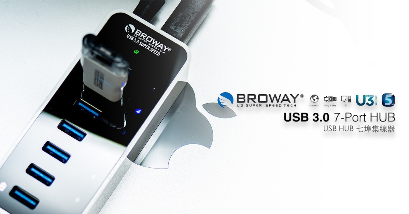 電腦不需開機就能幫手機充電 Broway 7 Port Usb Hub 集線器運作 供電都穩定 103858 Cool3c