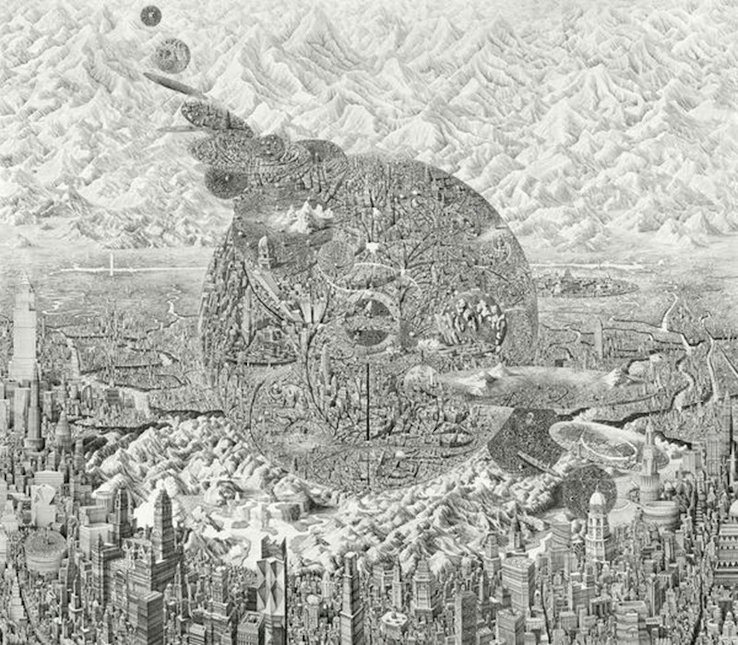 是用一隻針筆畫出外星都市般的奇幻世界 Ben Sack這篇文章的首圖