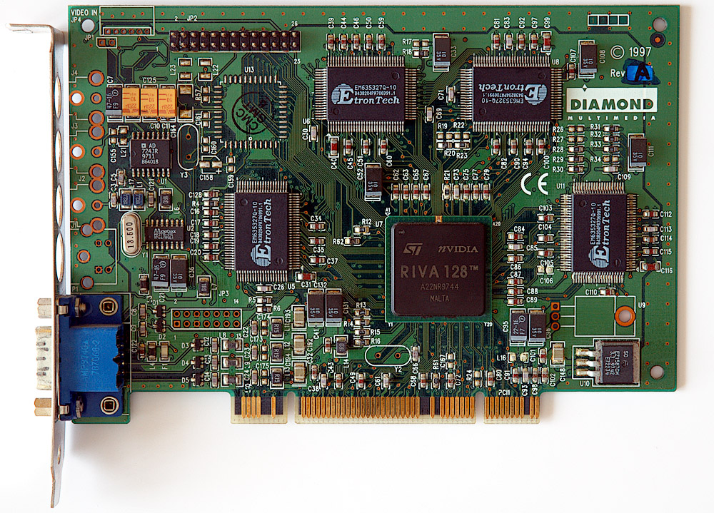 Graphics Cards & Video Adapters, RIVA 128, 3dfx Interactive, Intel740, Graphics processing unit, Computer, Computer graphics, , Nvidia, Accelerated Graphics Port, dator grafikkort, network interface controller, electronic engineering, computer component, electronic device, io card, technology, electronics, microcontroller, sound card, motherboard