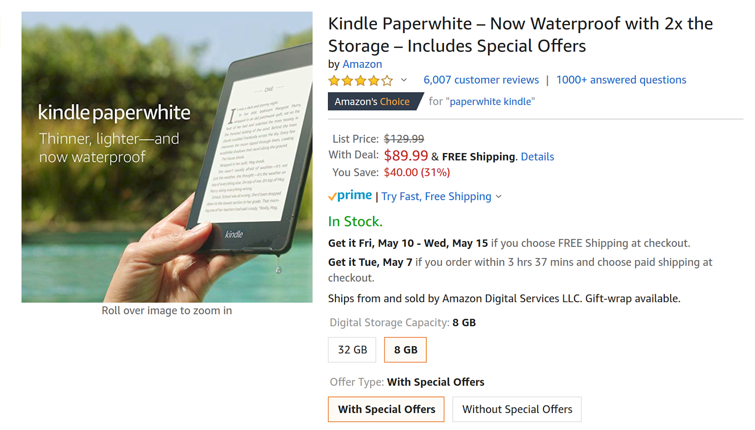 Kindle Paperwhite 4特價 99美元寄台灣有免運費的小技巧 亞馬遜 Cool3c