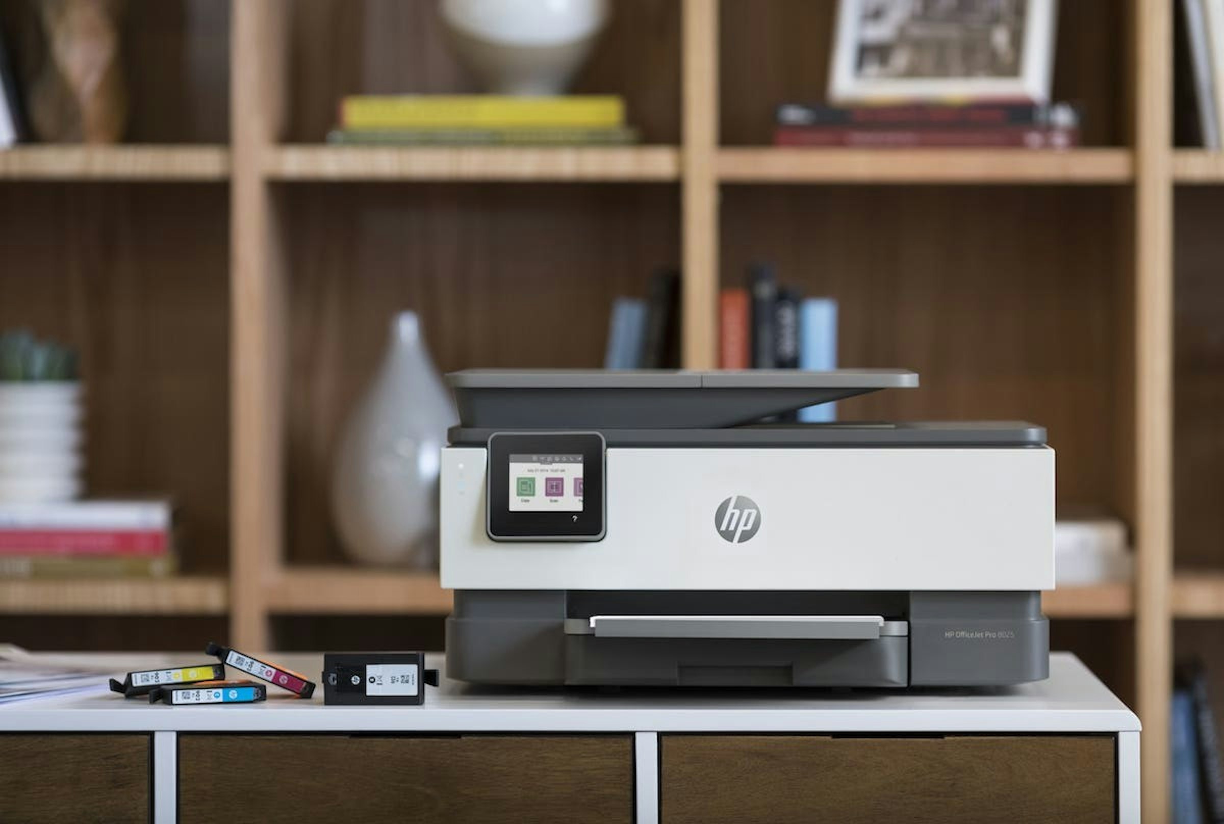 Printer, Multi-function printer, , Hewlett-Packard, Inkjet printing, Electronics, Image scanner, HP OfficeJet Pro 8710, Fax, Ink, electronics, Electronics, Room, Printer, Technology, Material property, Furniture, Small appliance, Electronic device