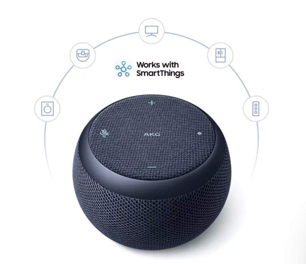 Samsung Galaxy Home, Audio, Smart speaker, Bixby, , Samsung, Loudspeaker, Samsung Galaxy, Samsung Group, Virtual assistant, audio equipment, Audio equipment, Product, Electronic instrument, Loudspeaker, Sound box, Computer speaker, Technology, Electronics, Electronic device, Font