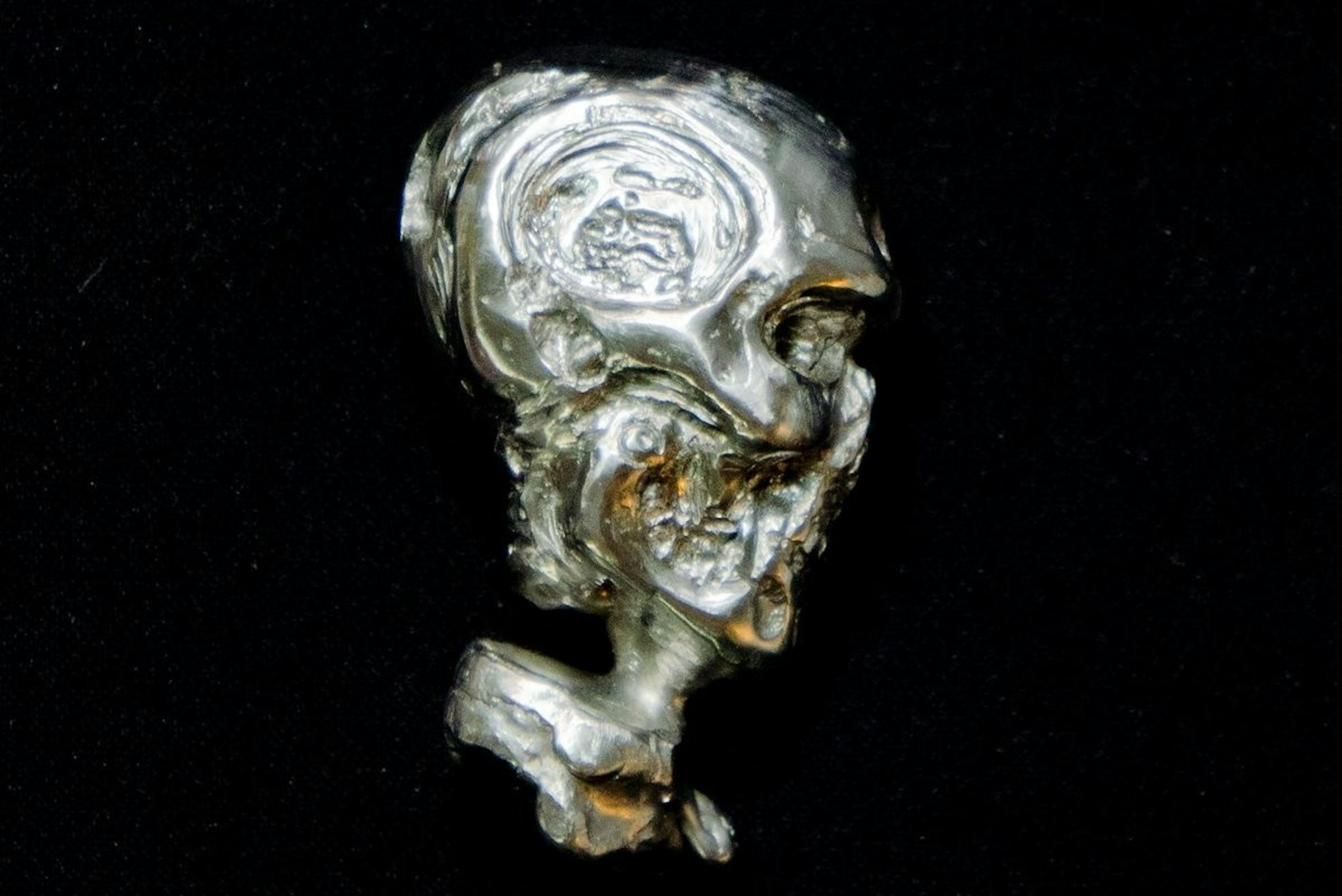 Science Fiction, , Prediction, Author, France, Science and technology, Future, Government, Bronze, Government of France, skull, Head, Jaw, Sculpture, Metal, Skull, Art