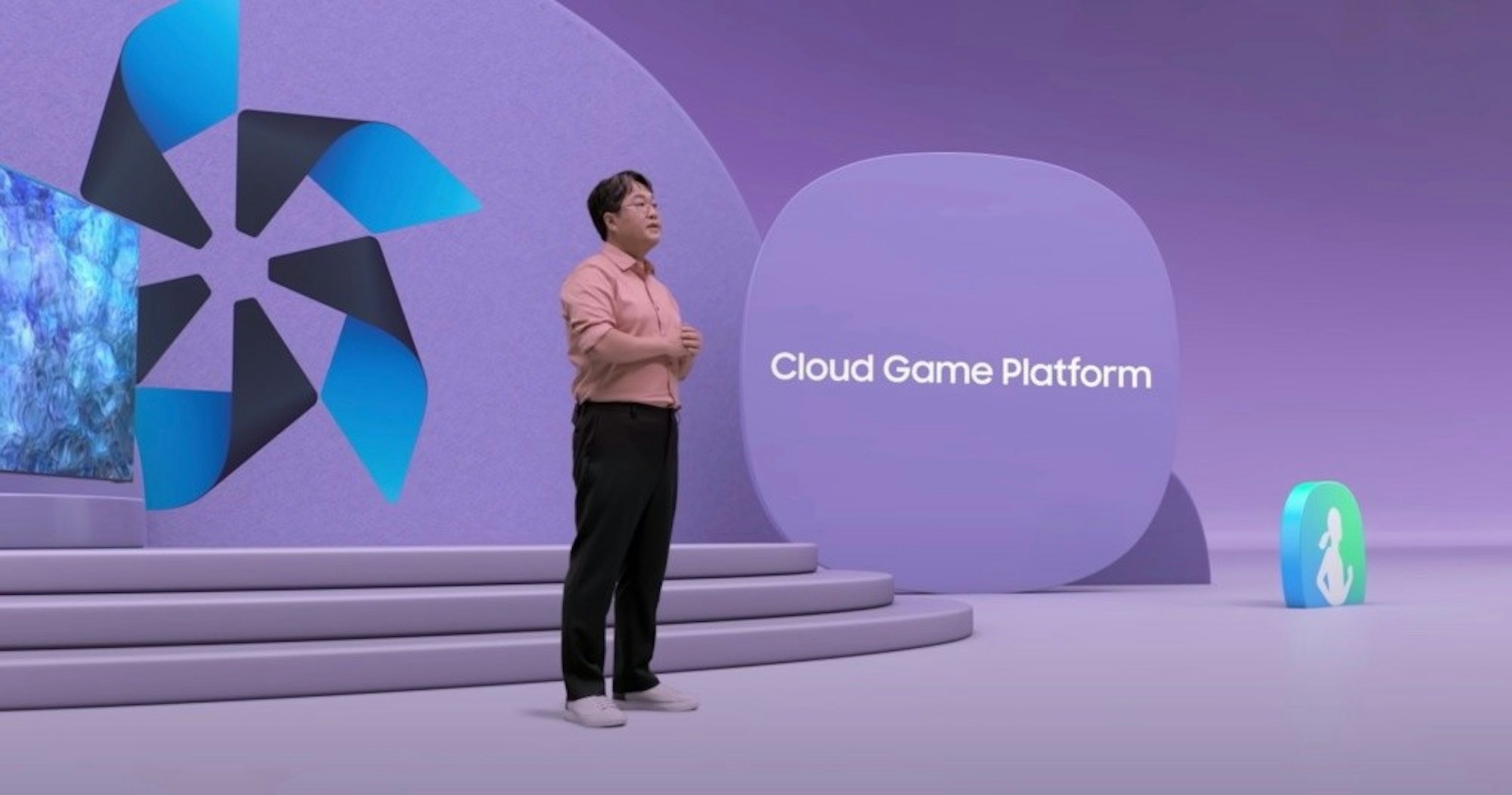 照片中提到了Cloud Game Platform，包含了泰森、泰森、三星、智能電視、電視