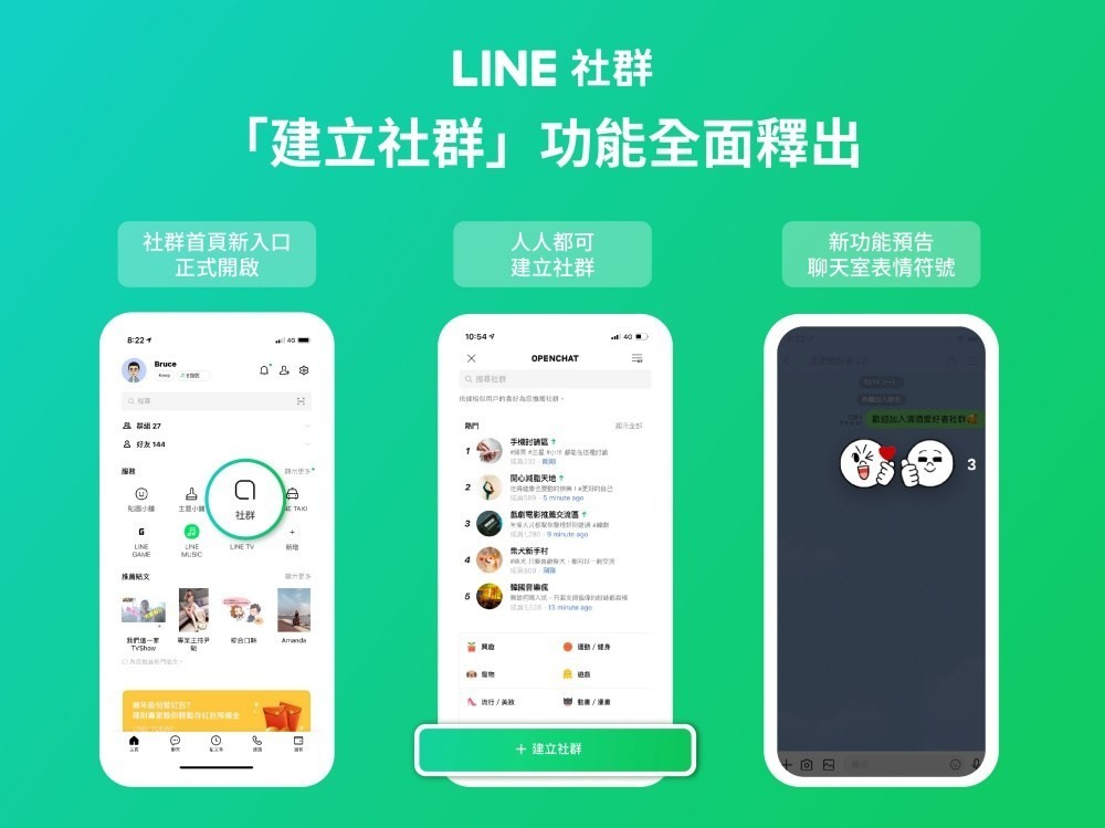 台灣line 社群功能終於提供自行建立全新社群聊天室 Openchat Cool3c