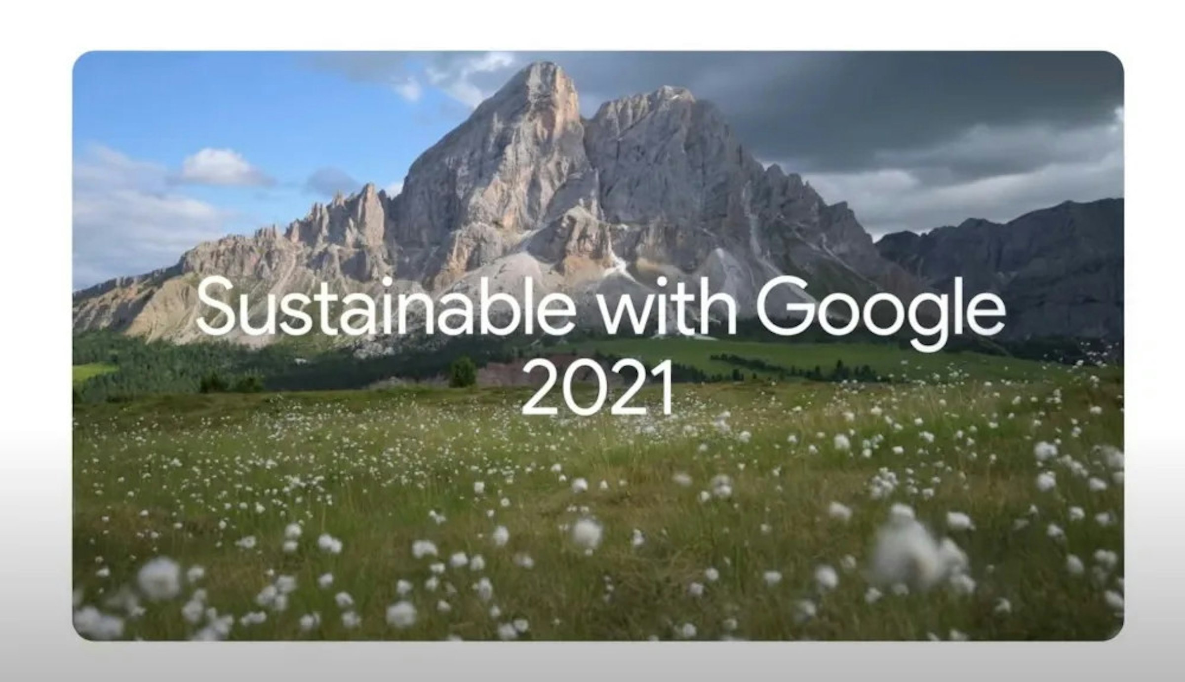 照片中提到了Sustainable with Google、2021，包含了耶穌受難日、風景山、山脈、維爾茨約赫、山