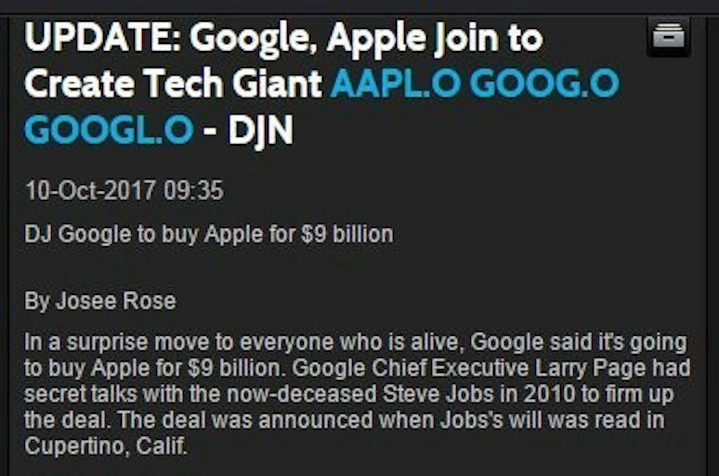 是Google 用 90 億美金收購了蘋果！？這篇文章的首圖