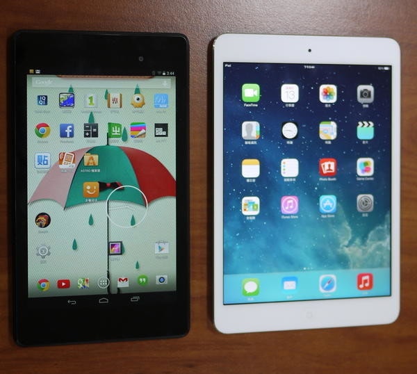 是iPad mini Retina 和 Nexus 7 2013 平板電腦外觀比較這篇文章的首圖