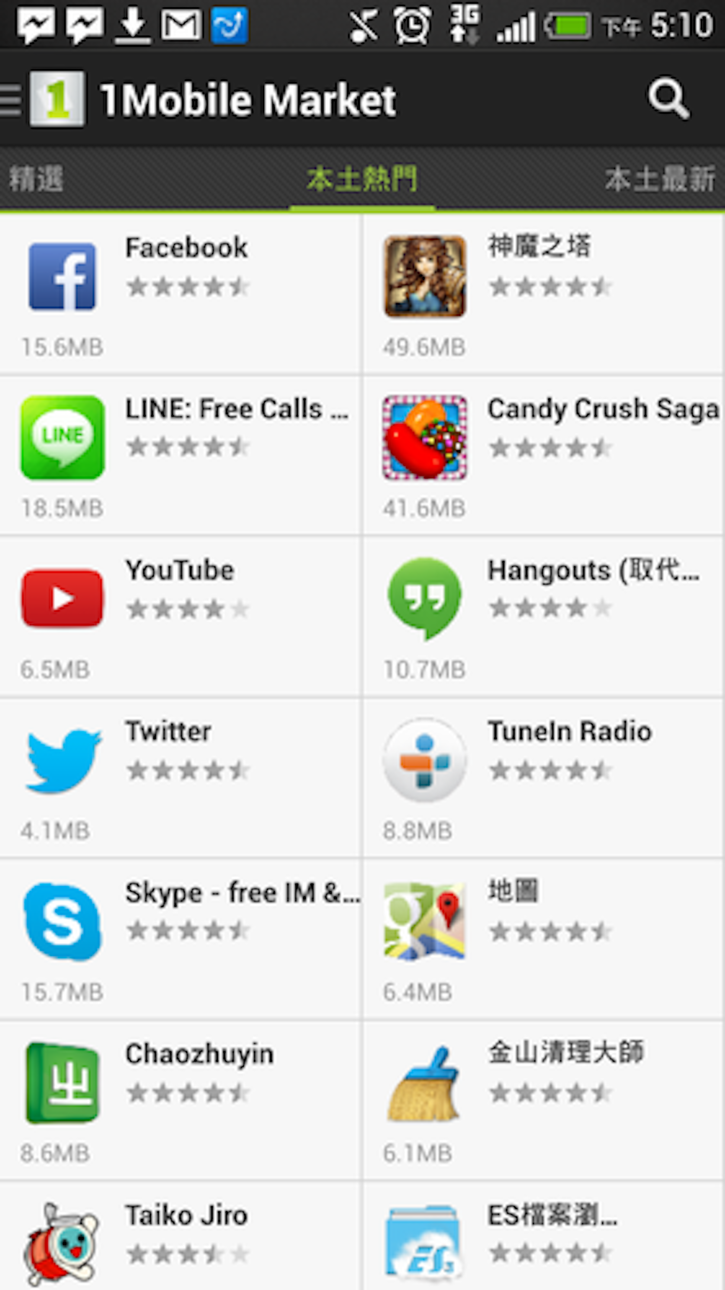 是1Mobile Android APP：可以看各種不同地區的APP排行這篇文章的首圖